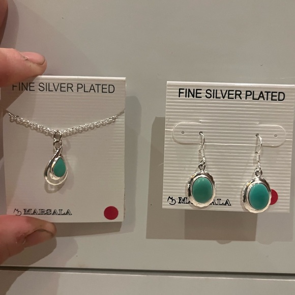 Marsala fine silver plated women’s jewelry set - Picture 1 of 8